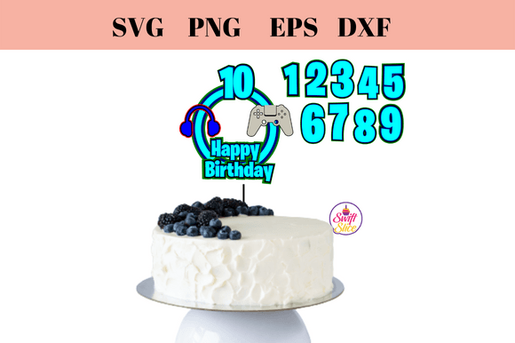 3D Cake Topper Gaming SVG for Laser-Cut Designs