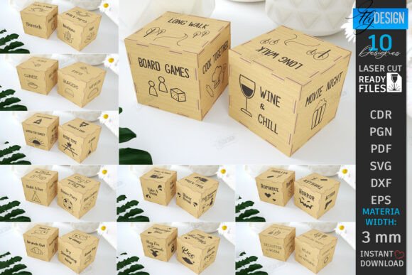 Activity Dice Laser Cut Bundle Cubes for Creative Sellers