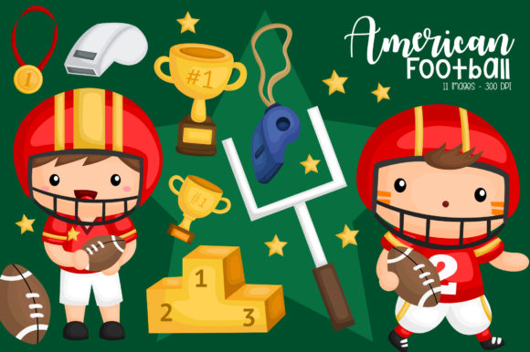 American Football Clipart - Sport Game: Graphics & Illustrations for Real Crafting