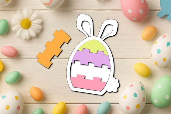 Blocks Laser SVG Bunny Easter Puzzle Kid – Laser Cutting Design for Spring Amp Projects