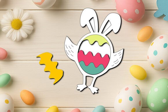 Chicken Wings Easter Puzzle SVG for Laser Cutting & Spring Amp Crafts