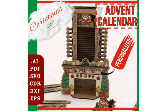 Christmas Advent Calendar Laser Cut File for Festive Branding & Winter Amp Appeal