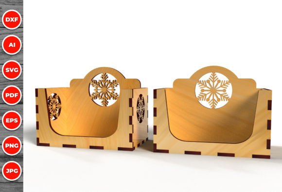 Christmas Business Card Holder SVG 02: Festive Laser Cutting for Winter Amp Branding