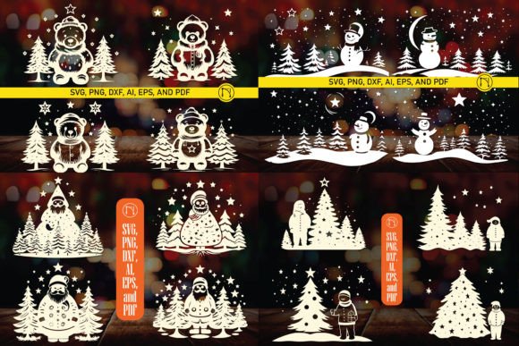 Cricut Christmas Snowman SVG Bundle for Laser Cutting & Winter Amp Projects
