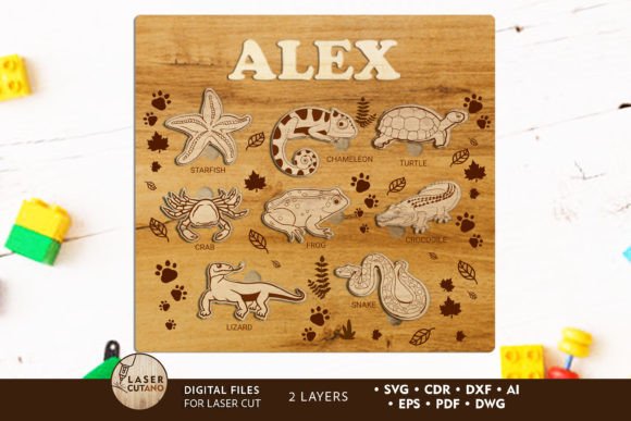 Custom Puzzle for Kids: A Layered Laser Cutting Design for Playful Branding and Creative Packaging