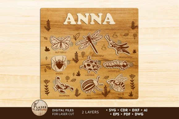 Custom Puzzle for Kids, Wooden Template for Laser Cutting Puzzles