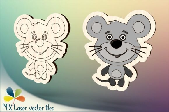Delicate Charm: Small Mouse Laser Cut Vector SVG Files for Keychains & Branding