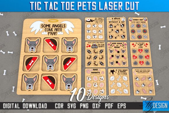 Designing with the Tic Tac Toe Bundle Noughts and Crosses for Laser Cutting Projects