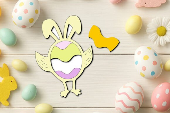 Easter Egg Chicken Wings Puzzle SVG for Laser Cutting in Spring Amp Projects