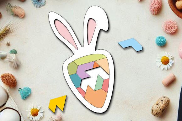 Easter Puzzle Bunny SVG for Laser Cutting & Spring Amp Crafts