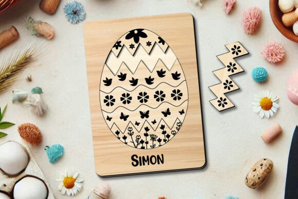 Easter Puzzle Egg SVG for Laser Cutting & Spring Amp Crafts