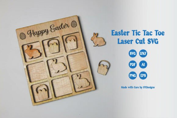 Easter Tic Tac Toe Laser Cut SVG for Spring Amp Projects