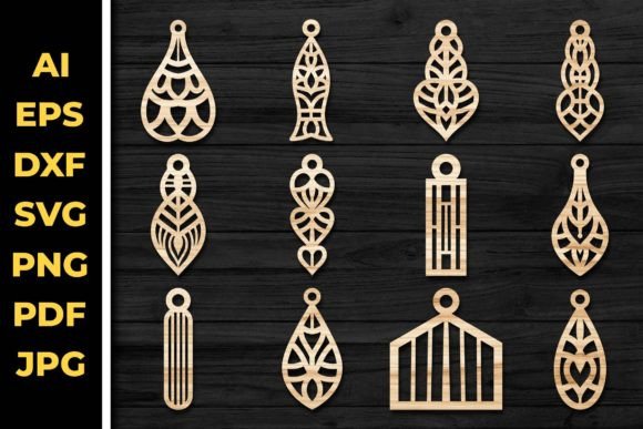 Elegant Earrings Laser Cut SVG Bundle for Design Projects