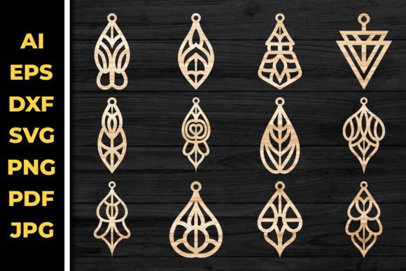 Elegant Earrings SVG Bundle for Laser Cutting