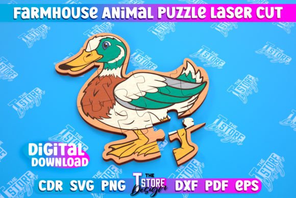 Farmhouse Puzzle Duck Shape Puzzle CNC