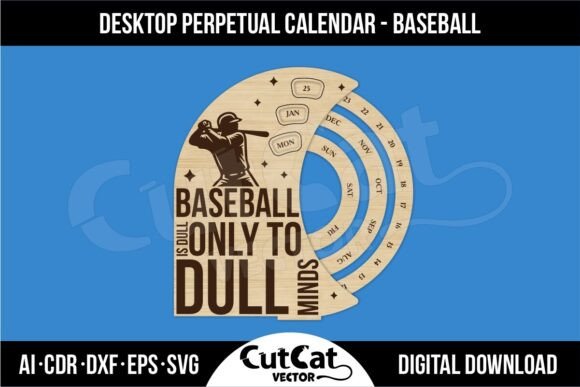 h1Baseball Desktop Perpetual Calendar Gift – Laser-Cut Design for Father’s Day Branding Projects/h1