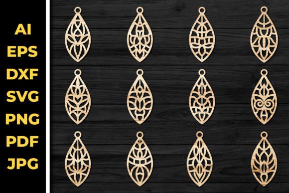 Laser Cut Earrings SVG Bundle for Editorial Design