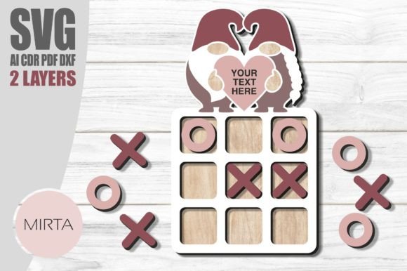 Laser-Cut Love: Tic Tac Toe Valentine's SVG for Crafting