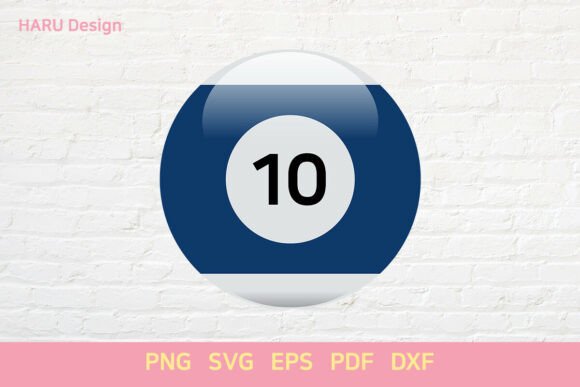 Pool Balls 10 Billiard Balls Table Game Graphics for Crafts & Cricut Projects