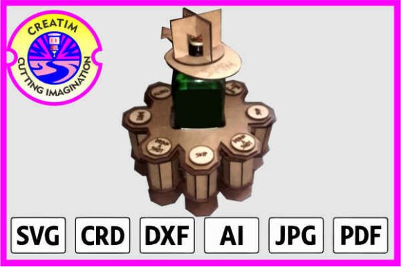 Spin-a-Bottle Shot Dispenser 8 Tots – A Playful Laser-Cut Design for Birthday-Themed Branding